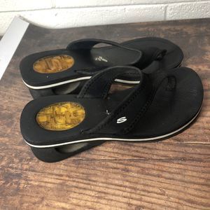 Vintage Skechers Women’s 5 Black Somethin Else Cyclers Sandals Platform Y2K